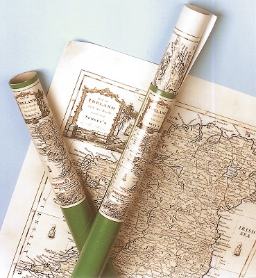 Ancient Map of Ireland - Extra Large - Rolled in a Tube  Size 16