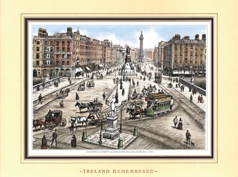 O'Connell Street and Nelson's Pillar, Dublin, c. 1905