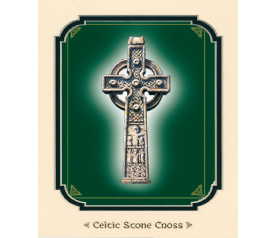 Celtic Stone Cross Mounted - Green